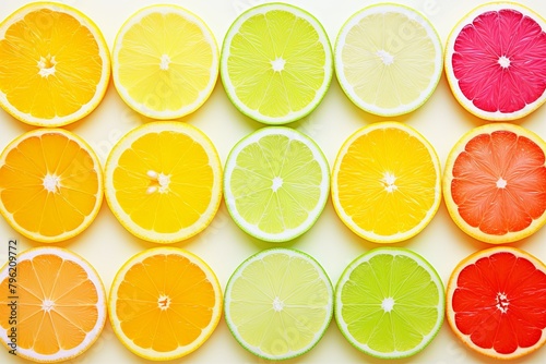 Vibrant Citrus Slices: Fresh Citrus Fruit Gradients Poster