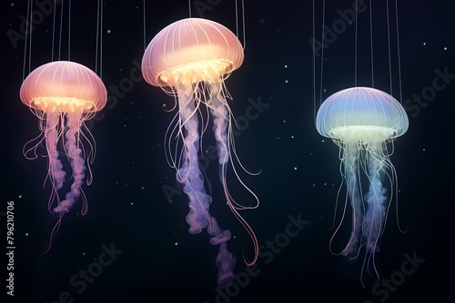 Luminous Jellyfish Glow Gradients: Enchanting Sea Glow Ambiance