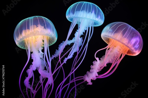 Luminous Jellyfish Glow Gradients: Ocean Light Show Tones