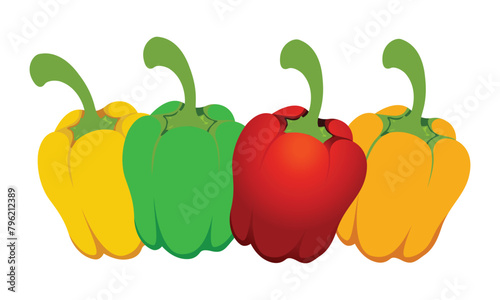 Capsicum  Vector  Design And Illustration. 