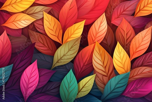 Autumn Rustling Leaves Gradient Background - Colorful Fall Design © Michael