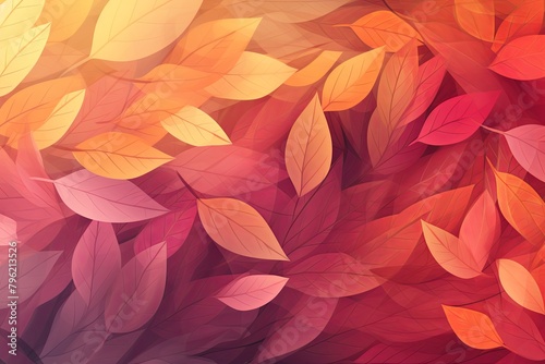 Autumn Spectrum: Rustling Fall Leaves Gradients Illustration