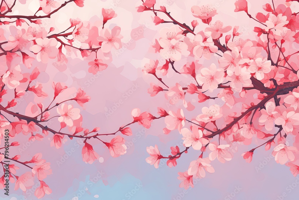Sakura Cherry Blossom Gradients: Pastel Cherry Hues Delight