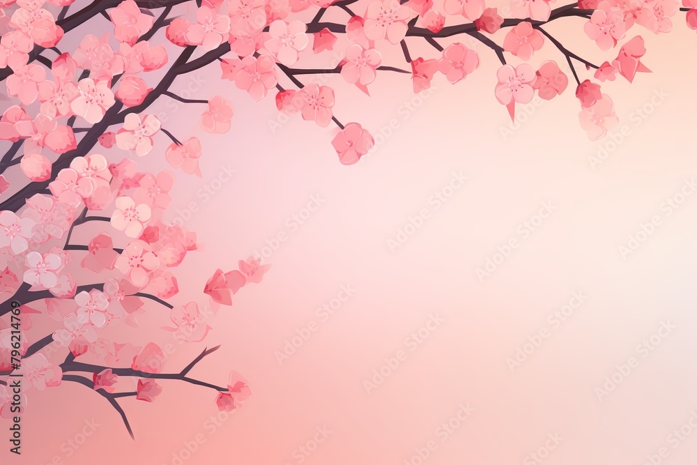 Sakura Bliss: Cherry Blossom Gradients with Subtle Flower Shades