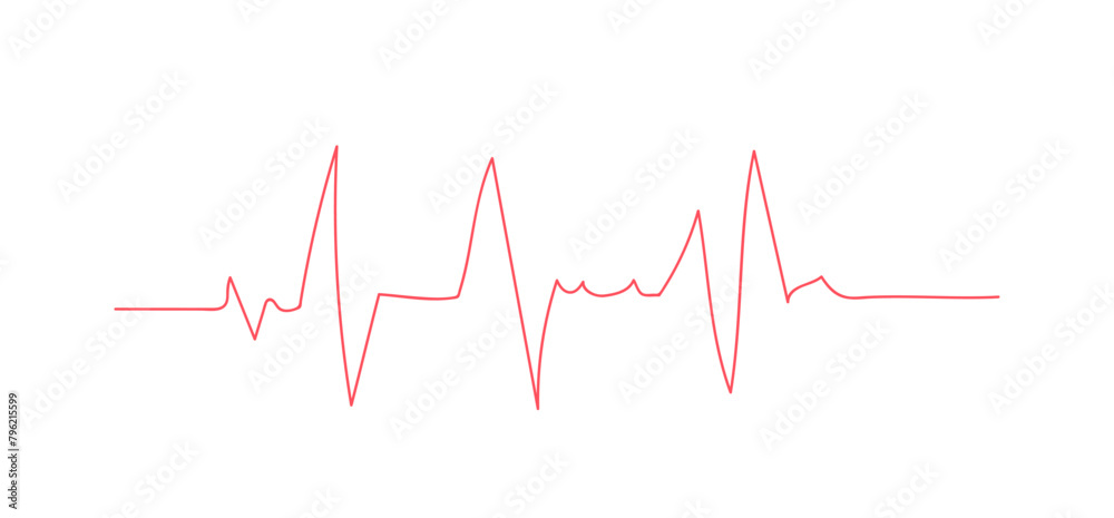 Red heartbeat line icon. Pulse Rate icon. Vector illustration Red heartbeat line icon. Pulse Rate icon. Vector illustration