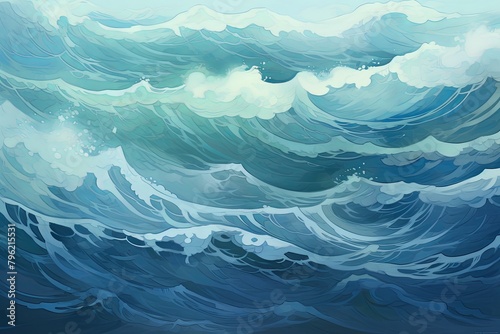 Stormy Ocean Wave Gradients: Captivating Choppiness in Sea Hues