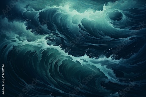 Stormy Ocean Wave Gradients: Deep Midnight Blues and Moody Sea Tones