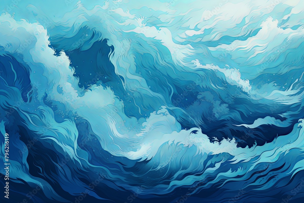Stormy Ocean Wave Gradients: Fierce Sea Storm Palette Explosion