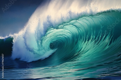 Stormy Ocean Wave Gradients: Heavy Oceanic Hues