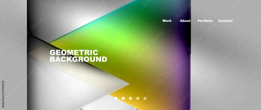 A rectangle geometric background with colorful triangles in tints and shades of magenta and electric blue on a gray backdrop. Perfect for display devices or macro photography gadgets