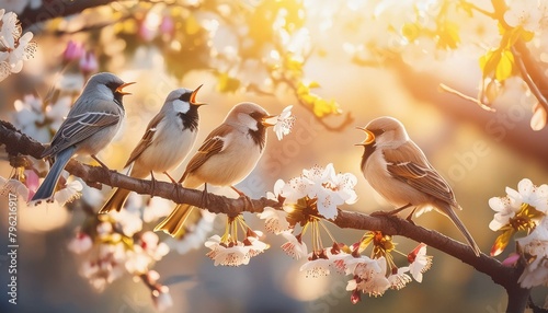 Spring Serenade: Joyful Melodies Among Blossoms and Birds"