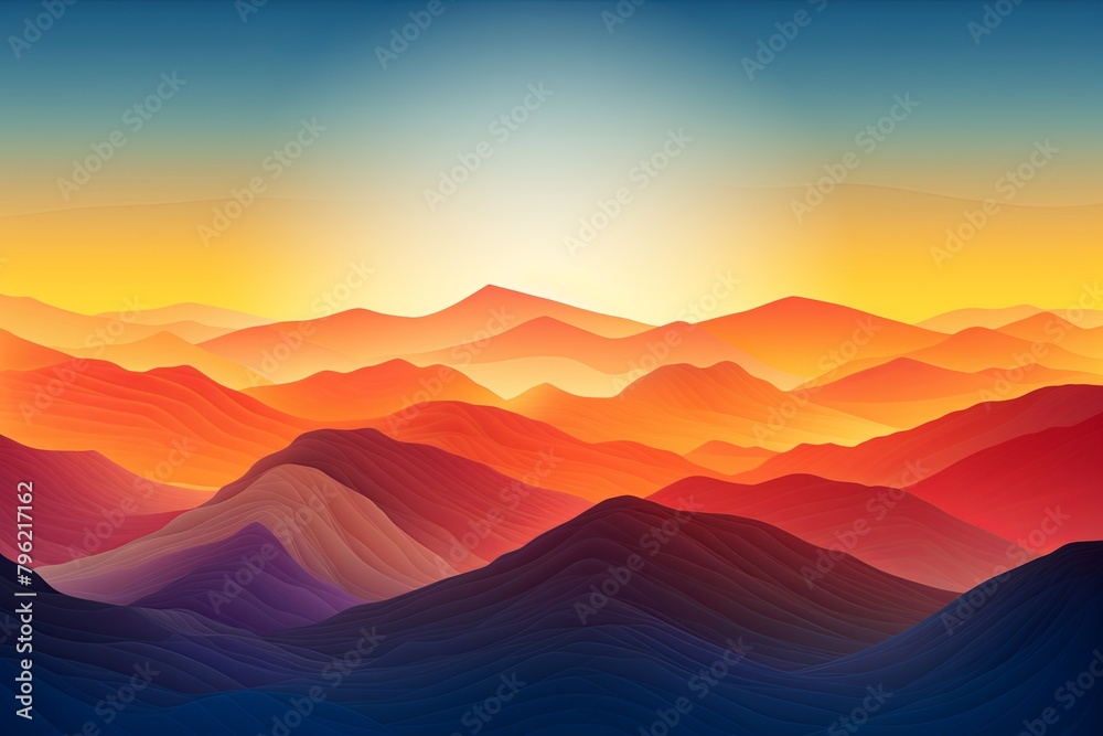 Sunrise Gradient Effect: Mountain Gradients Event Backdrop with Sunflare