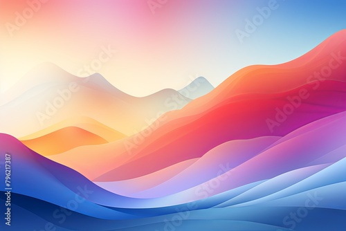 Sunflare Over Mountain Gradients: Bright Mountain Flow Trendy Banner