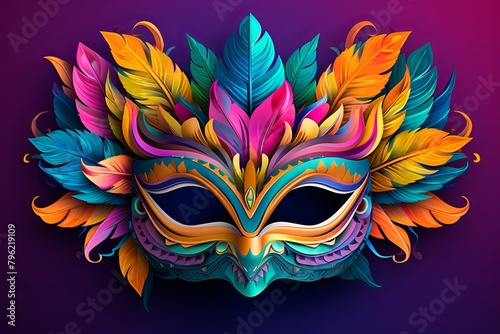 Vibrant Carnival Mask Gradients Branding Design: Vivid Texture Mix Explosion