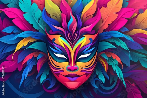 Bold Carnival Mask Gradients Poster: Vibrant Gradient Art Decor
