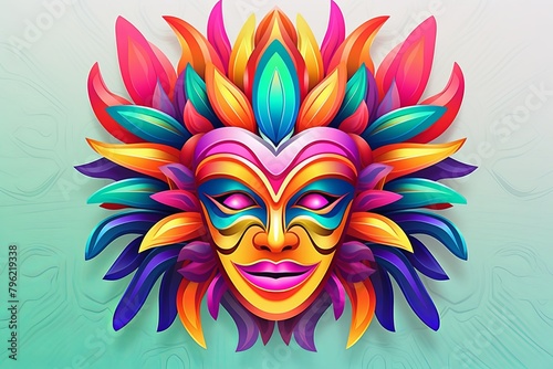 Vibrant Carnival Mask Gradients - Decorative Poster and Bright Gradient Art © Michael