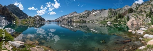 Serene Lake in the Wasatch Mountains of Salt Lake - A Breathtaking National photo