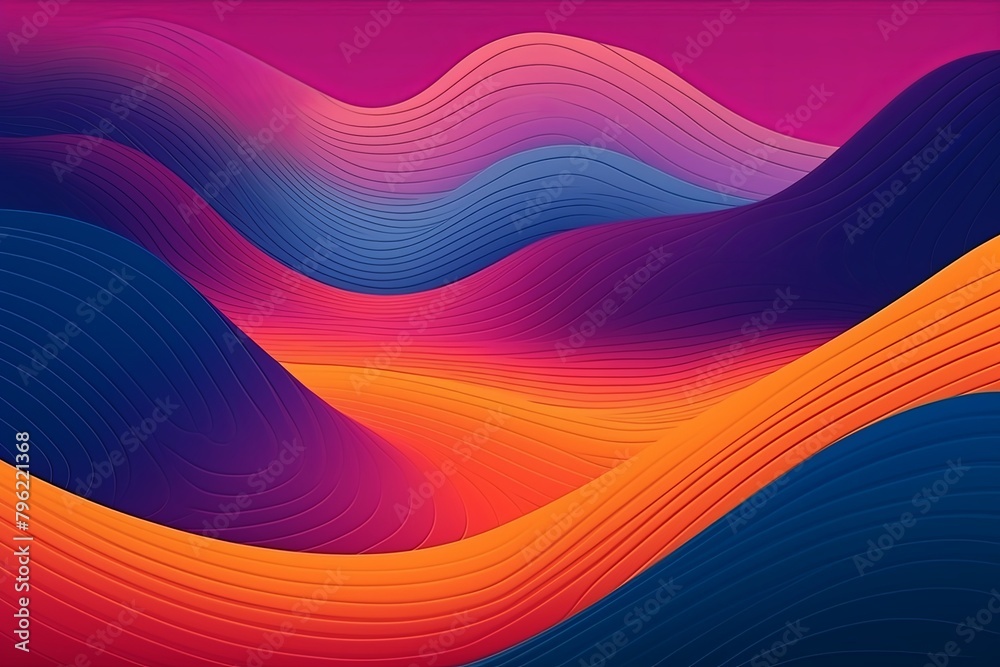 Winding River Reflection Gradients: Stunning Retro River Color Gradient Design
