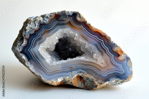 Banded Beauty: Polished Agate Geode - A Precious Gemstone showcasing Natural Striped Patterns