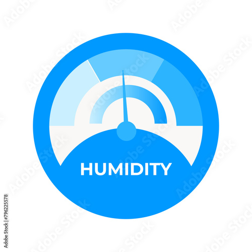 Hygrometer, Humidity meter, Climate control tool. Vector illustration.