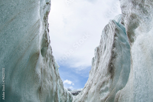 Imposing Ice Formations at Franz Josef Glacier - Pristine Glacial Landscape, New Zealand's Natural Wonder photo