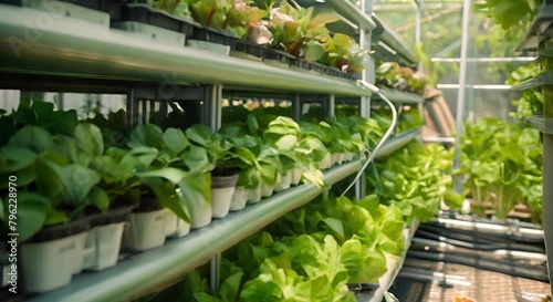 Automated Hydroponics System, Modern Agriculture and Efficiency,Suatainable concept photo