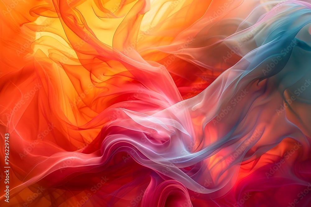Captivating Visuals of Vibrant Colors Dancing and Interacting in an Ethereal,Dreamlike Motion