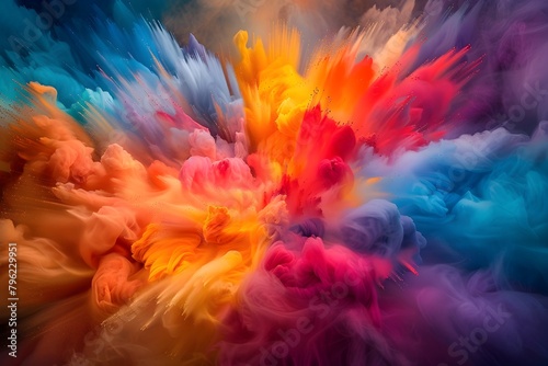 Explosive Burst of Color:Dynamic Images Showcasing Vibrant,Abstract Movements in a Captivating Kaleidoscope of Hues