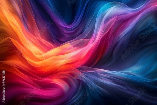 Flowing Color Symphony:Harmonious Digital Art Composition Showcasing Vibrant Movements and Mesmerizing Chromatic Patterns