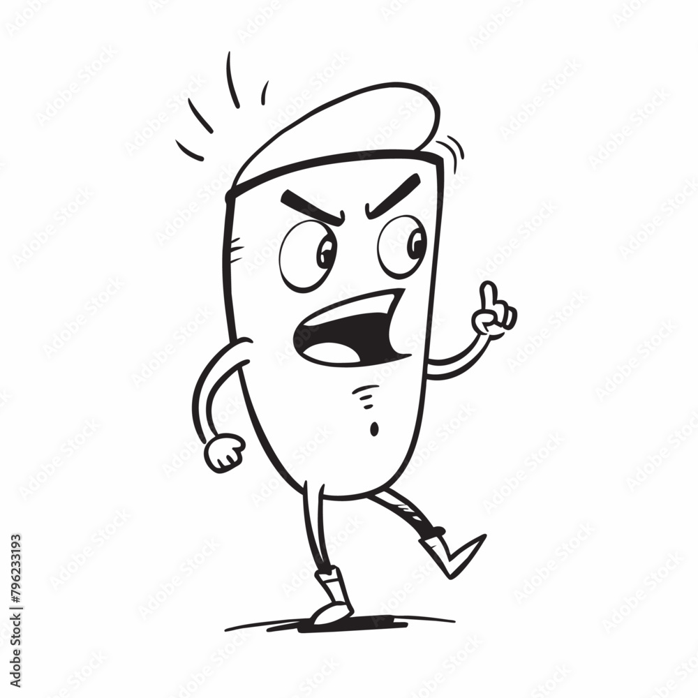 Obraz premium A Carton flat character vector shouting with angry mode (3)