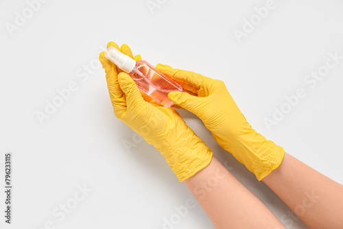 Female hands in gloves with...