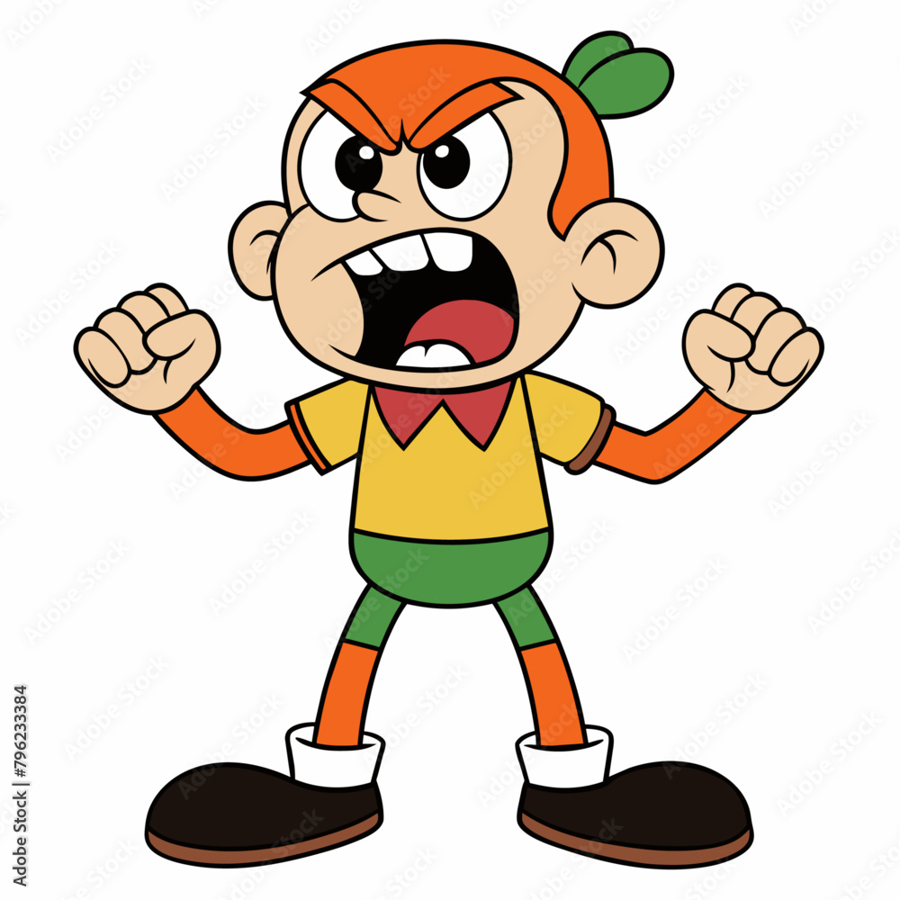 A Carton flat character vector shouting with angry mode (25) A Carton flat character vector shouting with angry mode (25)
