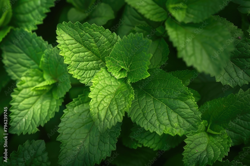 Detailed view of green leaves, suitable for nature concepts Detailed view of green leaves, suitable for nature concepts