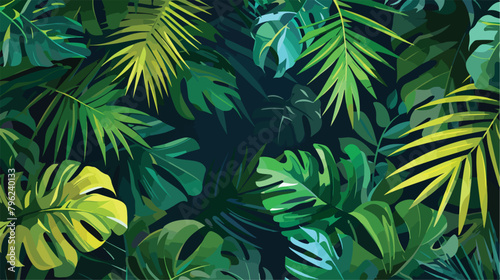 Exotic tropical palm leaves artwork for fabrics souve