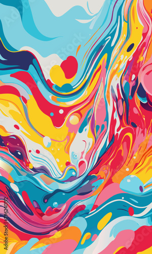Vibrant Abstract Multicolor Swirls and Splashes Artwork