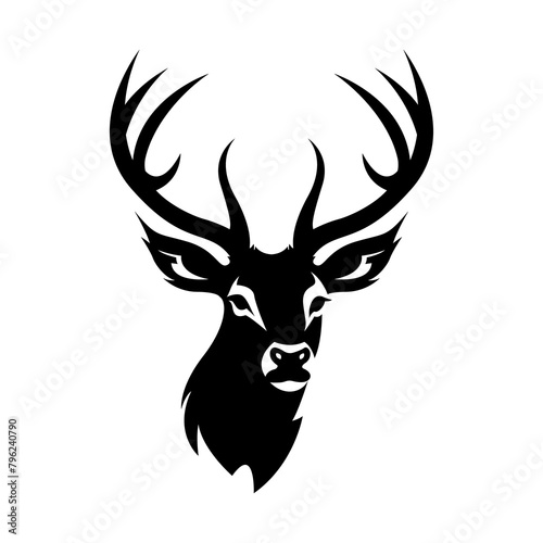 A black vector illustration of a male deer head with antlers, embodying strength and grace, serves as the iconic logo of the brand. © theerakan