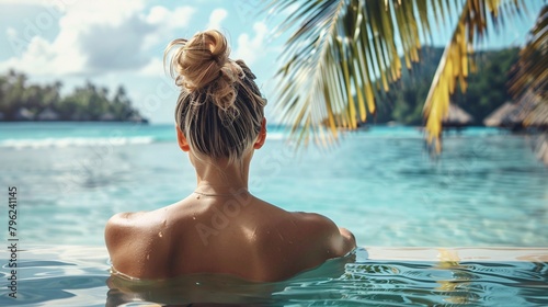 back view of woman on tropical beach © Vlad Kapusta