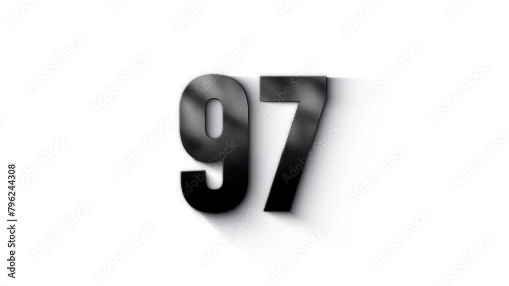 Black number 97 burns with fire, number with particles and ash, numerology, number ninety seven, alpha channel Black number 97 burns with fire, number with particles and ash, numerology, number ninety seven, alpha channel