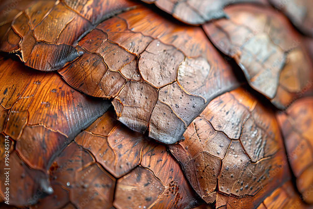 Close-up view highlighting the rich textures of coconut shells Close-up view highlighting the rich textures of coconut shells