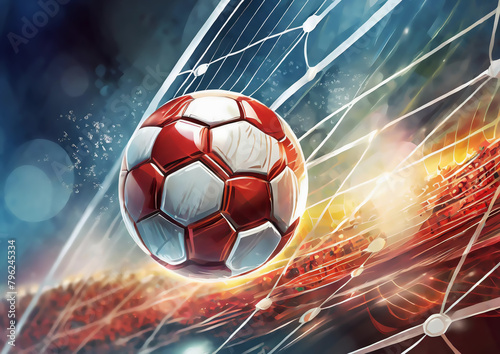 サッカーボールとゴールネット