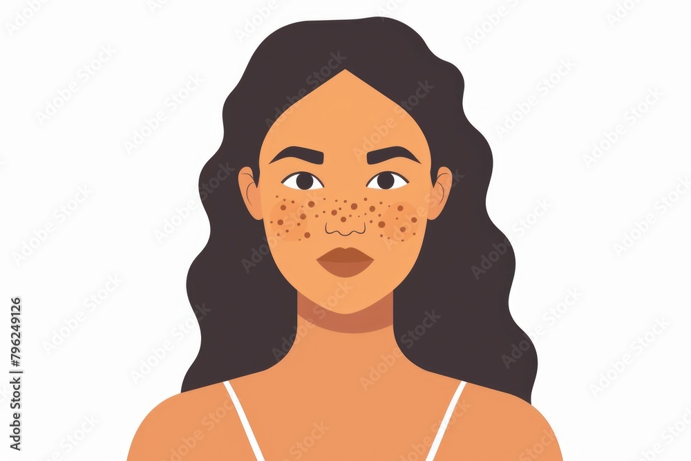 A woman with freckles on her face. Suitable for beauty or skincare concepts A woman with freckles on her face. Suitable for beauty or skincare concepts