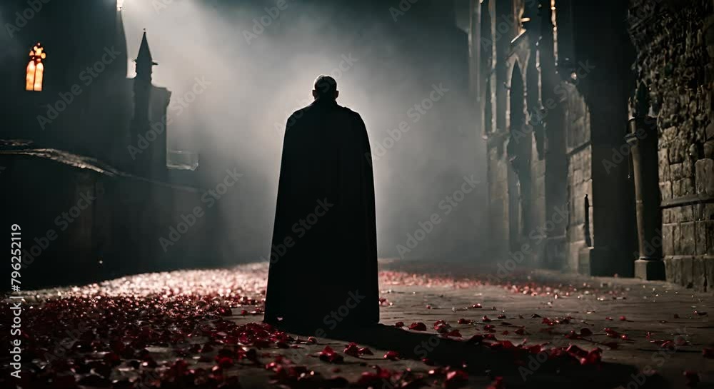 Dracula in a castle.