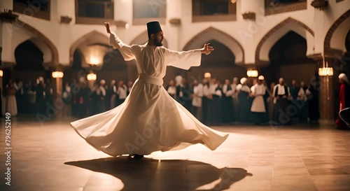 The Dervish dance. Typical Turkish dance. photo