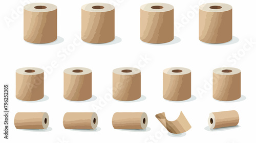 Rolls of toilet paper on white background Vectot style