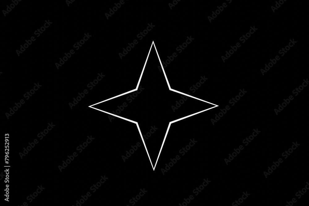 Obraz premium black and white star, white 