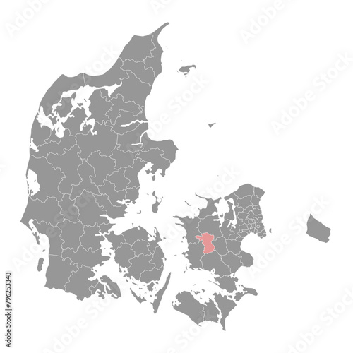 Soro Municipality map, administrative division of Denmark. Vector illustration. photo