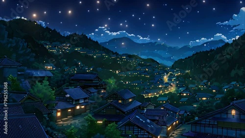 video night view in the village