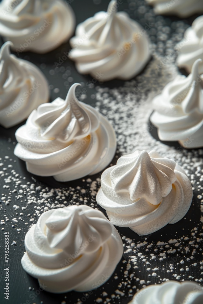 A table covered in a generous amount of white frosting. Ideal for bakery or dessert concepts A table covered in a generous amount of white frosting. Ideal for bakery or dessert concepts