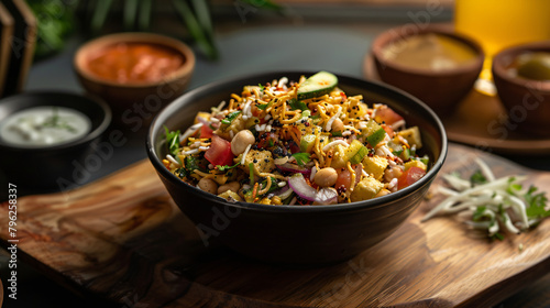 Bhel Puri is a savory snack Chaat photo