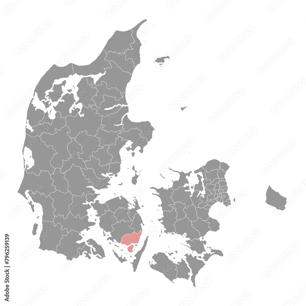 Obraz premium Svendborg Municipality map, administrative division of Denmark. Vector illustration.